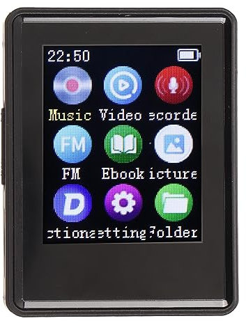 Portable Music Player, MP3 Player with Bluetooth, 1.77 Inch SPI HD Screen HiFi FM Radio MP3 MP4 Video Player with Electric Book Photo Function (Without Memory)