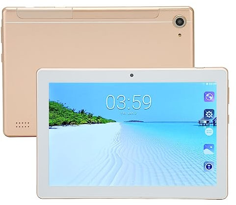 Jectse Tablet für Android, Ultra Slim Tablet 6 GB RAM 128 GB ROM & MTK6735 Octa Core CPU ROM, 2,4 G 5 G WiFi Calling Tablet mit 8 Zoll HD Touchscreen, 6000 MAh Lange Akkulaufzeit (Gold)