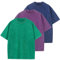 HOUZONIY 3PC T-Shirt Basic Oversized a Maniche Corte, Magliette Larghe Uomo, Washed Heavy T-Shirt Uomo, Casual, per Palestra(Verde/Blu/Viola M)