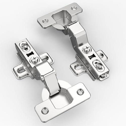 Asidrama 10 Pack 5 Pairs Inset Soft Close Cabinet Hinges Satin Nickel Hidden Hinges,105 Degree 6-Ways 3-Cam Adjustment Concealed Stainless Steel Hinges for Kitchen Cabinet Door