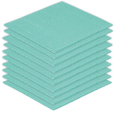 Erhard-Trading 10 Stück Schwammtuch Reinigungstuch Abwaschtuch Putztuch Allzweck (Grün)