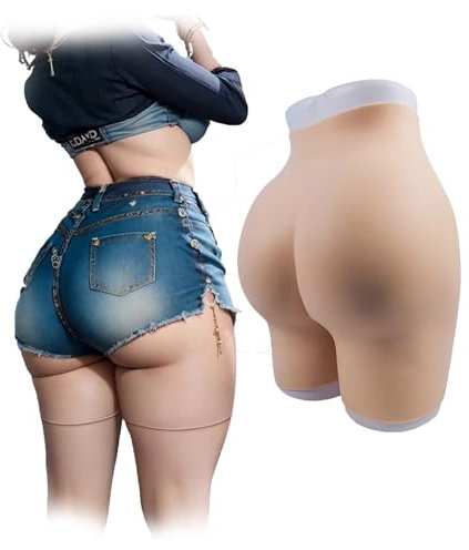 FSYH Realistische Silikonhöschen Gesäß-Po-Control-Shorts Hüft-Enhancer-Shaper-Hose für Drag-Queen-Crossdresser,Braun,HIP~1.2cm