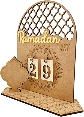 Ramadan-Adventskalender aus Holz, Ramadan, 30 Tage Countdown-Kalender, Dekorationen für Zuhause, Ramadan-Geschenk für Kinder, Ramadan und Eid-Dekor (Girlande)