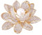LEGENTLISUR Broche Lotus Dorée Broche Fleur Brillante Broche En Zircon Broche Fleur Pour Femme Applicable à Robes De Mariée Accessoires De Cadeaux De Fête(Incrusté De Perles Blanches)