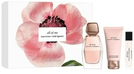 All of Me by Narciso Rodriguez for Women – 3 Stück Geschenkset 3,3 oz EDP Spray, 1,6 oz Body Lotion, 0,33 oz EDP Spray