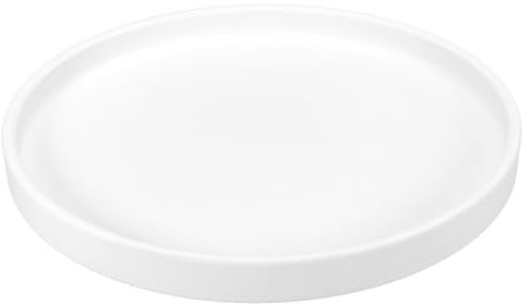 PATIKIL 8.9 Inch Round Ceramic Plant Saucer, Plant Saucer Tray Flower Planter Drip Tray for Indoors Outdoors Patio Balcony, White