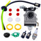 CYWVYNYT Kit de carburateur pour débroussailleuse - 15 pièces - Kit d'accessoires pour carburateur, bougie d'allumage, tuyau d'huile, filtre à carburant et plus encore - Kit de carburateur de tondeuse