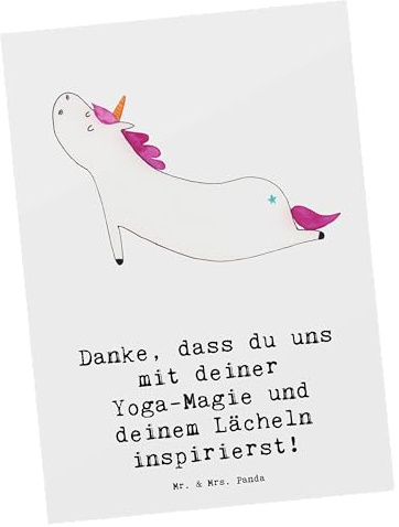 Mr. & Mrs. Panda Postkarte Yoga Trainerin Inspiration - Geschenk, Sportart, Grußkarte, Postkarten, Danksagung, Meditation, Atemtechniken, Ansichtskarte, bildkarte, geschätzt, Ansichtskarten