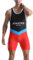 Rane Sports Herren-Ringeranzug, eng anliegende Sportbekleidung, einteilig, ärmellos, für Training und Fitnessstudio, Gewichtheben-Bodysuit Marineblau Rot Blau L