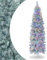 SPOTRAVEL Pre-Lit Christmas Tree, Hinged Pencil Xmas Tree with 190/250 Colorful LED Lights & 343/475 Branch Tips, Holiday Christmas Decoration for Home Office School and Shop (6FT)
