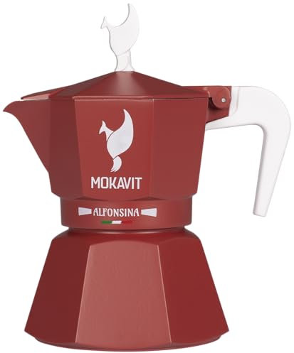 MOKAVIT Alfonsina - Cafetiere Italienne Induction 3 Tasses, Moka Italienne Compatible Tous Feux, Cafetière Italienne Induction, Cafetiere Induction, Cafetière Moka Induction - Made in Italy