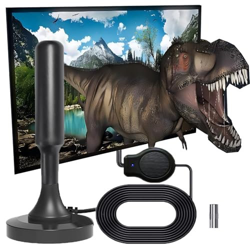 Rewave DVB-T2-Antenne für Innenbereich - Digitale TV-Antenne mit Starkem Signal, über 1100 km Reichweite, Unterstützt Freeview und Smart-TV