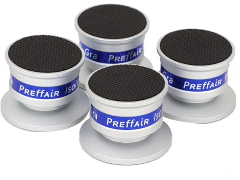 Lmzzdld 4-Teilige Lautsprecher-Isolierspikes Lautsprecher-Basis-Pads Silber Aus Aluminiumlegierung für Plattenspieler-Verstärker