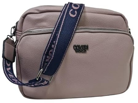 Borsa Donna Tracolla in Ecopelle Tracolla Regolabile/Removibile in Tessuto Personalizzato Scomparto Ampio Dimensioni: 40 X 26 X 16 cm ART.5166 Marchio Coveri (ROSA)