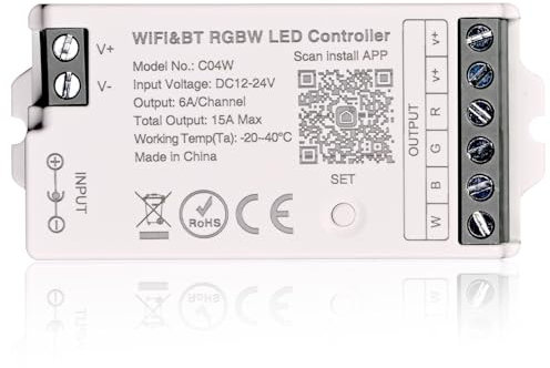 TUNICHX RGBW SMD FCOB 5 pin striscia LED 2,4 GHz controllo di gruppo WiFi Alexa Google Home controllo app smartphone compatibile con WR01RF LM096 FUT095 FUT096 B3 T3 Mi-Boxer/Mi-Light telecomando RGBW