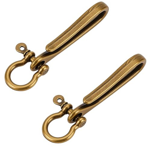 WADORN 2 Stück Angelhaken Schlüsselanhänger Aus Metall, Gürtelclip Geldbörsenhalter Schlüsselringe Antik Bronze U Förmiger Haken Retro Schlüsselanhänger Taschenclip Mit Schäkel Für Männer Frauen