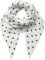 FASHION YOU WANT Musselin Tuch mit Herzen Dreieck HERZ1 Damen Halstuch Herzmuster Made in Italy 195x72cm Frühling Sommer Weich Leicht kuscheliger Baumwolle Schal (weiß/schwarz)