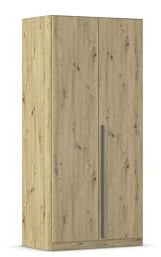 Rauch Möbel ALBA, Kleiderschrank, Farbe Eiche Artisan, Breite 91 cm | Schrank, 2-türig, Zubehör Premium, für Schlafzimmer, Kinderzimmer, Babyzimmer, Homeoffice, Garderobe, Flur