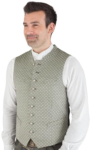 Grasegger Trachtenweste Ansbach grau, klassische Lodenweste für Herren, elegantes Gilet für Männer