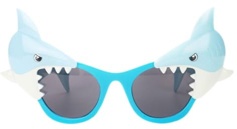WOFASHPURET Hai-Brille Dekorationen Strand Hai- schnapsgläser Brille Hai lustige Brille Glasstütze Glas Parodie Blue