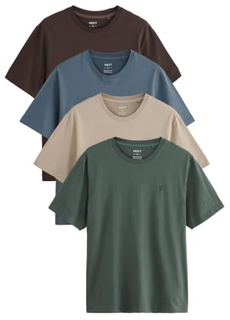 NEXT Herren T-Shirts aus 100% Baumwolle im 4er-Pack
