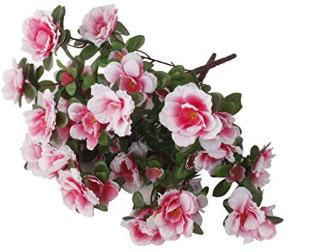 KBOLAE 2 mazzi di fiori artificiali di azalea finta, bouquet per matrimoni, decorazione per la casa, rosa