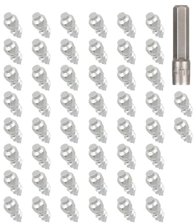 Hattba Rutschfeste Reifenschrauben, 50 Stück, Schneeketten-Reifenbolzen, Motorradspikes, Schneekette, Reifen-Spikes, Schneekette, Griffschrauben