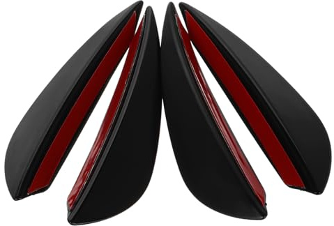 Hohopeti 4 Stück Auto Frontstoßstange Spoiler aus Robustem Abs Aerodynamische Flossen für Verbesserten Luftstrom Einfache Montage Sportliches Design für Vielseitige Fahrzeugtypen