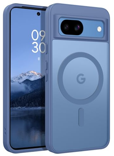 YINLAI for Google Pixel 8a Magnetic Case Slim Skin-Feeling Dark Lavender | Compatible with MagSafe Trendy Translucent Matte Back Anti-Fingerprints Durable Military-Grade Shockproof for Men Women