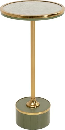 Kare Design Besitelltisch Grazia Crack, Grün/Gold, Ø25cm, Ablagetisch, Couchtisch, Wohnzimmertisch, Blumenständer