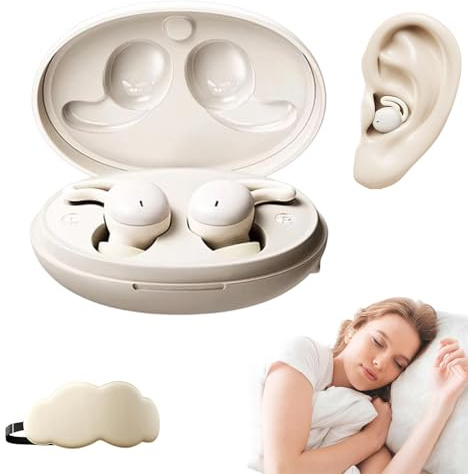 Snrtevu Invievoix Noise Cancelling Earbuds for Sleeping, Bluetooth 5.3 Wireless Sleeping Earbuds Comfortable Noise Blocking, Mini Headphones for Sleeping, Sport, Working (white)