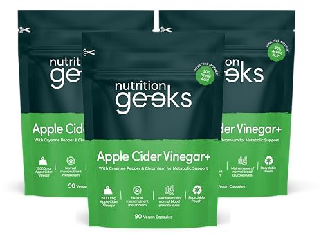 Apple Cider Vinegar Capsules 15,000mg with Mother & 30% Acetic Acid - Enhanced with Chromium & Cayenne Pepper - 270 Vegan Capsules (Not Apple Cider Vinegar Gummies or Liquid), Teeth Friendly - UK Made