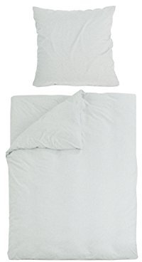 Dormisette Melange-Jersey Bettwäsche - Verschiedene Größen und Farben 775.988, Bettwäscheset 80 x 80 + 155 x 220 cm, Silber