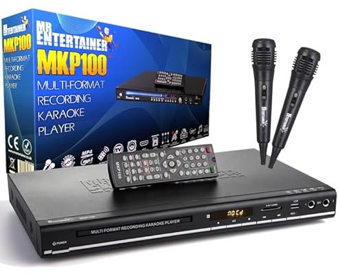 Mr Entertainer MKP100 CDG DVD MP3G Karaoke Machine Player. HDMI/Record/Rip/USB (Wired Microphones)