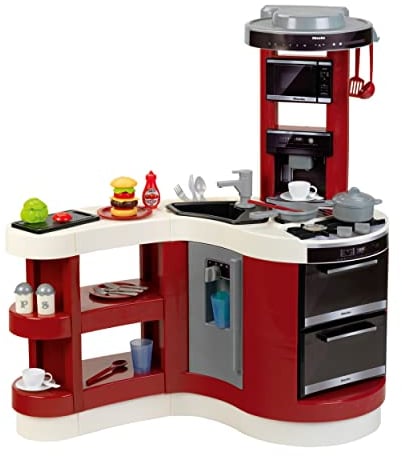 Theo Klein 7101 Miele Wave Spicy kitchen I Lovingly equipped kitchen with modern play equipment I Incl. Hamburger set I Toys for children aged 3 and over