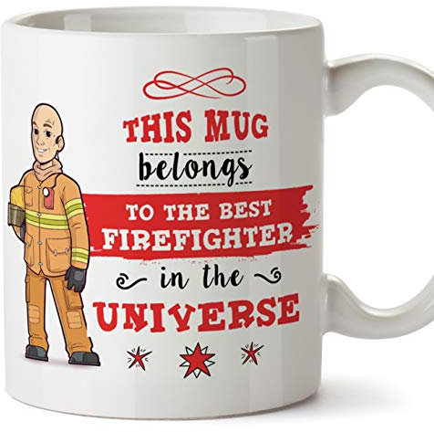 Mugffins (Tasse en Anglais) Cadeau Parfait de Tasse de Tasse Originale de Sapeur-Pompier - Cette Tasse Appartient au Meilleur Pompier dans l'univers - 11 Once Céramique