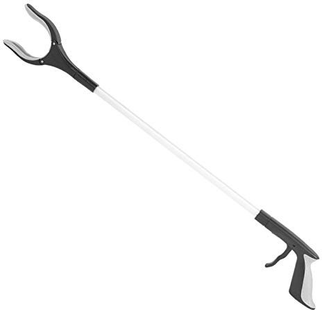 YUYTE Outils de Ramassage,90° Tête Rotative Pince Ramasse Objet en Aluminium,avec Pince Rotative en Caoutchouc, pour Prise de la Corbeille, Ramassage des Déchets, Déchets de Jardin
