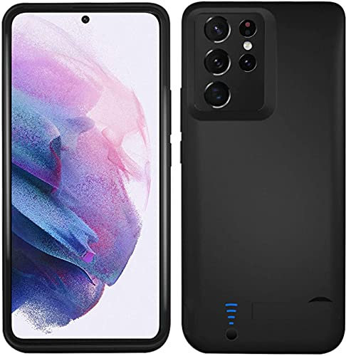Battery Case for Galaxy S21 Ultra, 5000mah Batteri Charging Cases for Samsung Galaxy S21 Ultra 5G Rechargeable External Backup Power Bank Charger Cover, Extended Your Phone Life