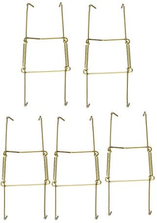 sourcing map Plate Hanger, 6-inch U Type Zinc Plated Invisible Wall Decorative Hooks with Tip Protectors, 5 Pcs