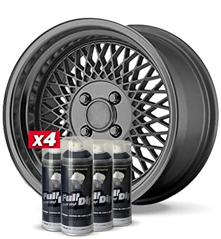 AutoFullCar - Pack Llantas - 4 Sprays Full Dip - Vinilo Líquido - Antracita Metalizado - 400 ml.Unidad