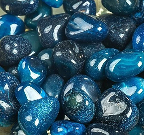 ROYAL SAPPHIRE Flusssteine, Gartensteine, dekorative Steine für den Außenbereich, natürlicher Kies, für Aquarien, Landschaftsbau, Vasenfüller, Sukkulenten, Kaktus-Topf, Terrariensteine (500 gm, blau)