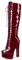 Castamere Donna Plateau Stivali Metà Polpaccio Cerniera Lacci Boots Tacco a Blocco 15CM High Heels Rosso Borgogna Scarpe EU 38