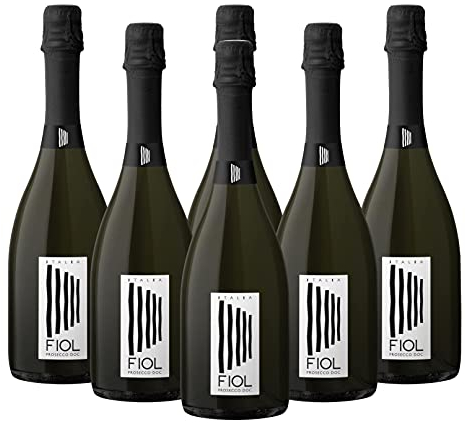 FIOL Prosecco DOC Extra Dry | Italian Sparkling White Wine | Lively & Refreshing | Case of 6, 11%, 75cl