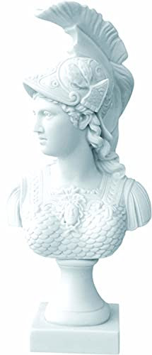 Ancient Greek Roman Goddess Athena Minerva (Cast Alabaster Bust 24cm/9.44inches)