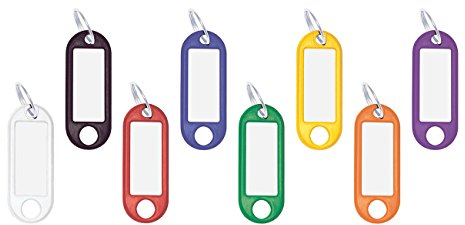 WEDO 262811899 Schlüsselanhänger zum Beschriften | mehrere Farben | 100 Stück | mit Ring