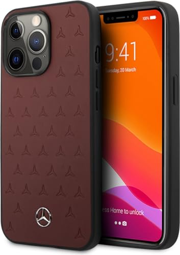 Mercedes MEHCP13LPSQRE hülle für iPhone 13 Pro / 13 6,1 rot Leather Stars Pattern