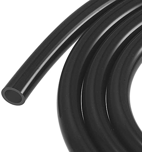 sourcing map Tuyau en Silicone 10mm ID 14mm OD 2.5 Mètre de Long Noir Tuyau d'Arrosage Haute Température