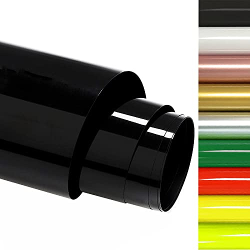 FOSER Plotterfolie Textil, 30cm×3m Heat Transfer Vinyl, Textil Bügeltransferfolie, für DIY T-Shirt, Stoffe (Schwarz)