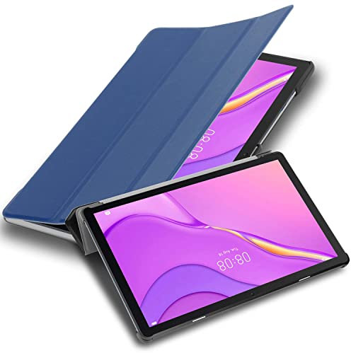 Cadorabo Custodia Tablet compatibile con Huawei MatePad T 10 (9.7 Zoll) / T 10s (10.1 Zoll) in BLU SCURO JERSEY - Copertura Protettiva Molto Sottile di Similpelle SENZA Auto Wake Up e Funzione Stand