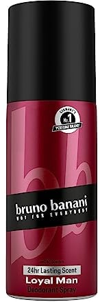 Bruno Banani Fragrance Loyal Man Deo Bodyspray, Körperspray mit aromatisch holzigem Herrenduft, 24 Stunde lang anhaltend, 150 ml (1er Pack)